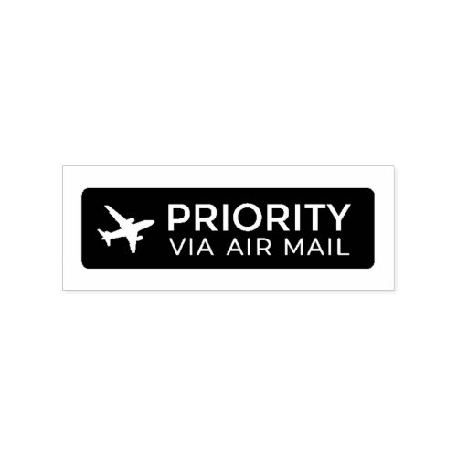 PRIORITY VIA AIR MAIL Airplane airplane Rubber Sta Rubber Stamp