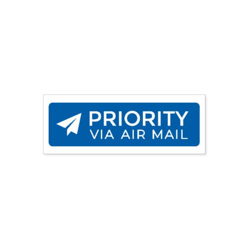 PRIORITY VIA AIR MAIL Paper Airplane Self_Inking S Self_inking Stamp