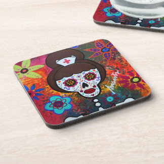 Prisarts Day of the Dead Nurse Coasters