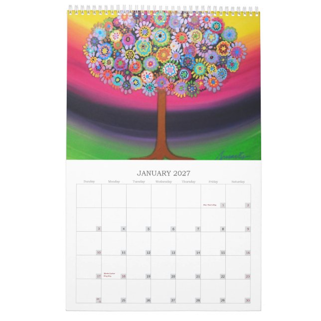PRISARTS TREE OF LIFE PAINTINGS CALENDAR 2012 (Jan 2027)