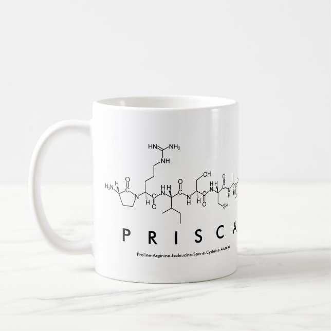 Prisca peptide name mug (Left)
