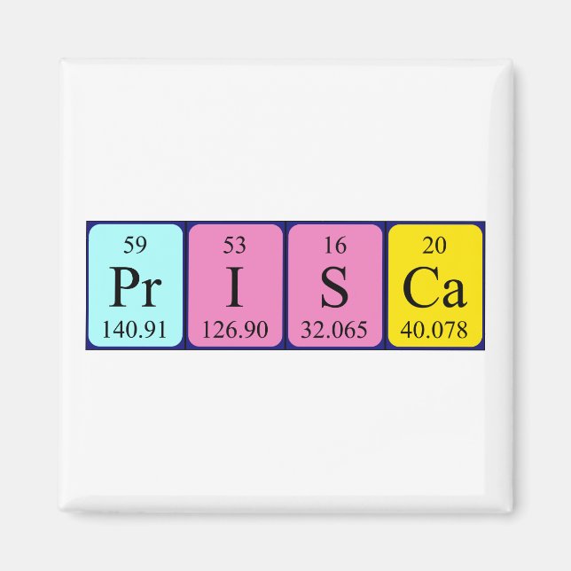 Prisca periodic table name magnet (Front)