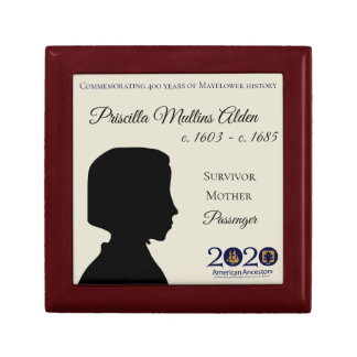 Priscilla Alden Mayflower Descendant Keepsake Box