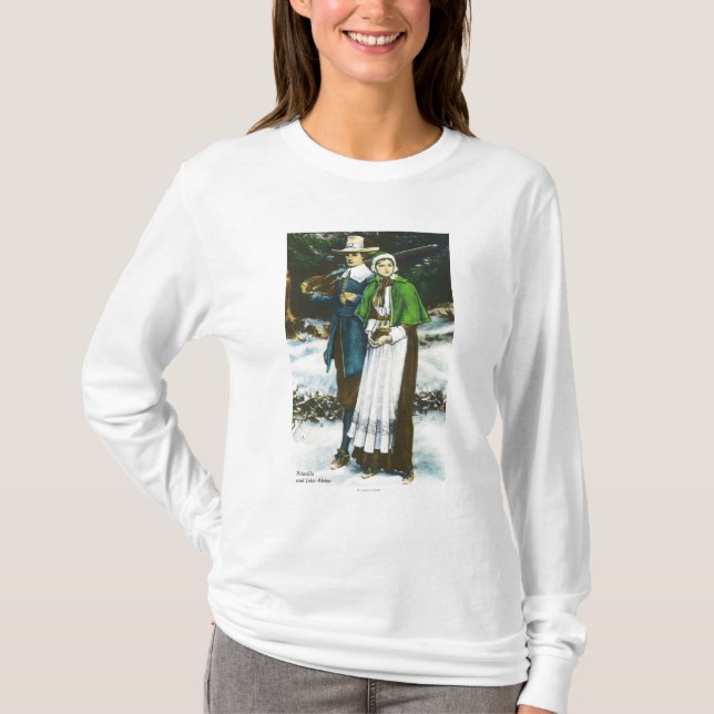 Priscilla and John Alden Scene T-Shirt (Front)