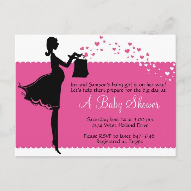 Priscilla Baby Shower Invitation Postcard (Front)