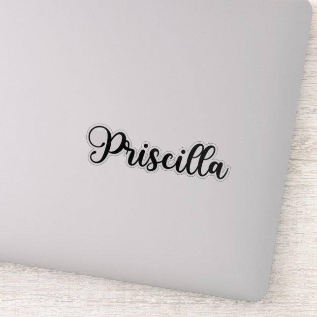 Priscilla Name - Handwritten Calligraphy Sticker (Detail)