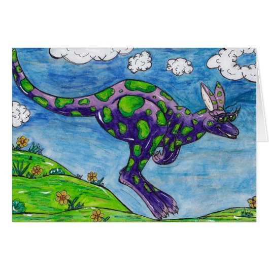 Priscilla the Purple Kangaroo Cards (Front Horizontal)