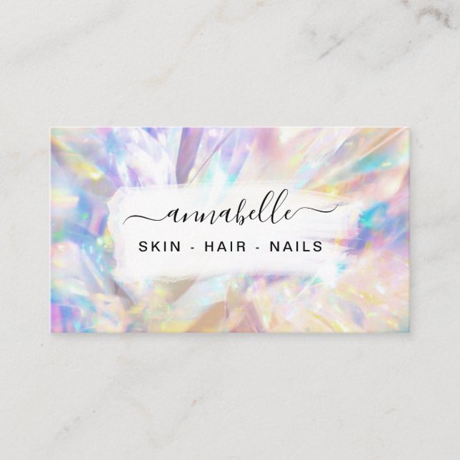 *~* Prism AP26 OPAL QR Rainbow Crystal Ethereal Business Card (Front)