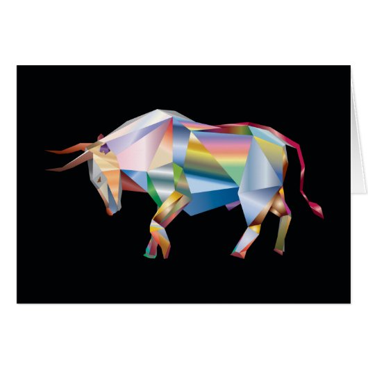 Prism Bull Rainbow Abstract Fab Cards (Front Horizontal)