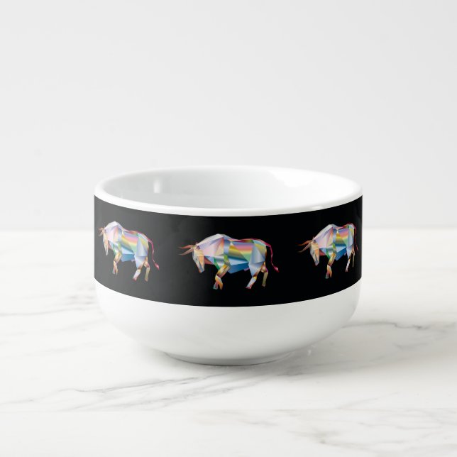 Prism Bull Rainbow Abstract Fab Soup Mug (Front)