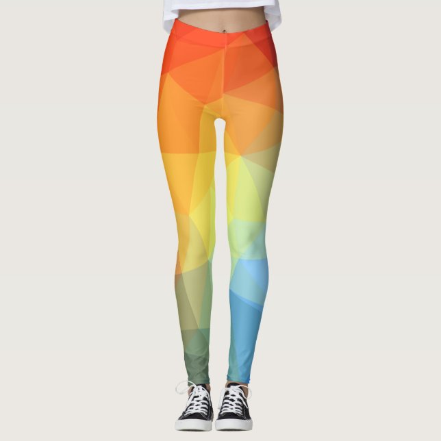 Prism Color Bright Abstract Pattern Leggings (Front)