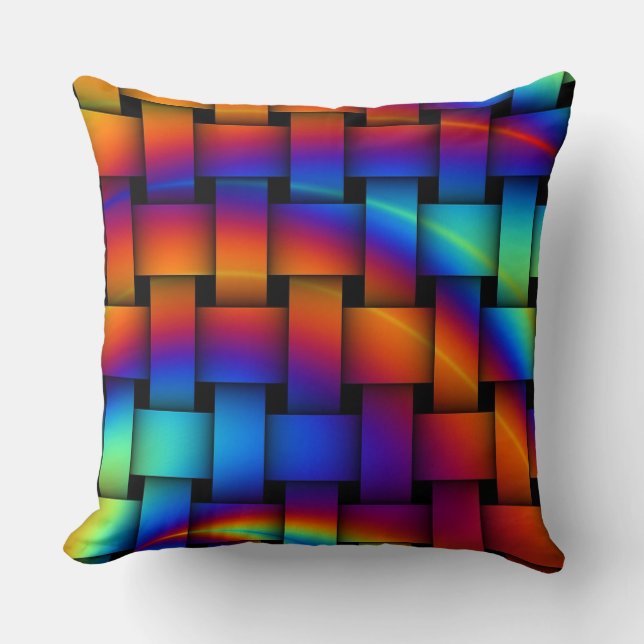 Prism Colors and Weave Background Accent Pillow (Front)