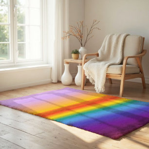 Prism Flow - Wavy Pastel Rainbow Gradient Rug