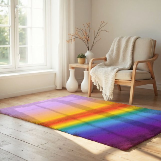 Prism Flow - Wavy Pastel Rainbow Gradient Rug (Wavy Pastel Rainbow Rug. Define your space with serene, artistic color. Ethereal floor decor.)