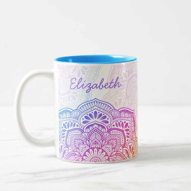 Prism Flower Mandala 11 oz. Personalized Mug (Left)
