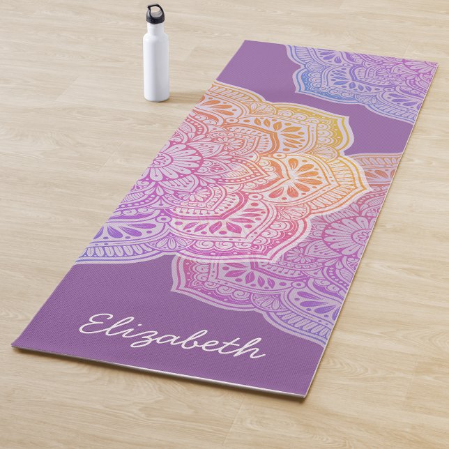 Prism Flower Mandala Personalized Yoga Mat (Creator Uploaded)