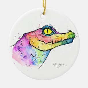 Prism Gator Ceramic Ornament