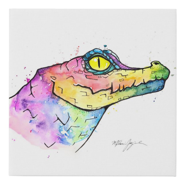 Prism Gator Faux Canvas Print (Front)
