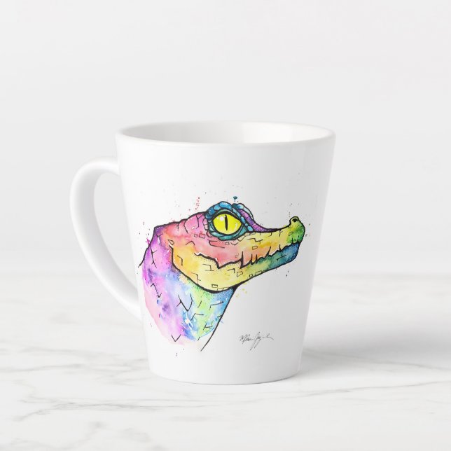 Prism Gator Latte Mug (Left Angle)