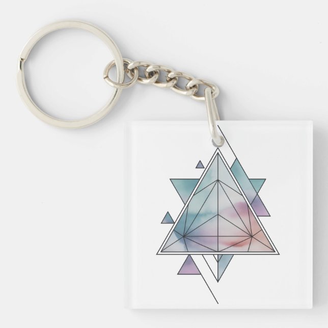 Prism Geometry Charm Keychain (Front)