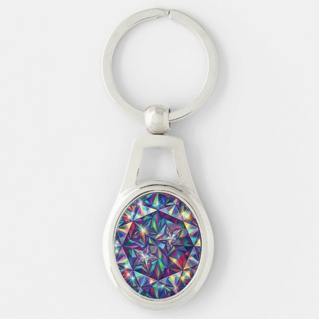 Prism Mandala - Kaleidoscope Metal Keychain (Front)