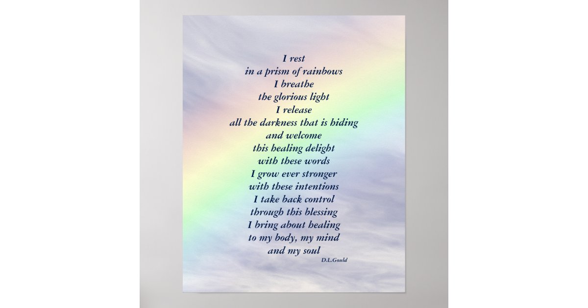 'Prism of rainbows' poem art Poster | Zazzle