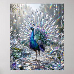 Prism Peacock Crystal Garden Poster