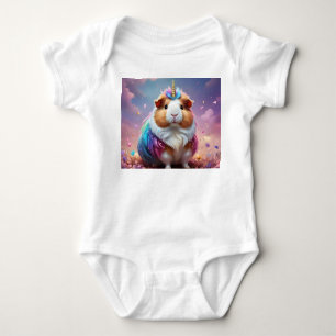 Prism Pigtail: The Radiant Unicorn Guinea Pig Baby Bodysuit