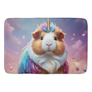 Prism Pigtail: The Radiant Unicorn Guinea Pig Bath Mat