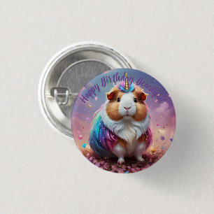 Prism Pigtail: The Radiant Unicorn Guinea Pig, Button
