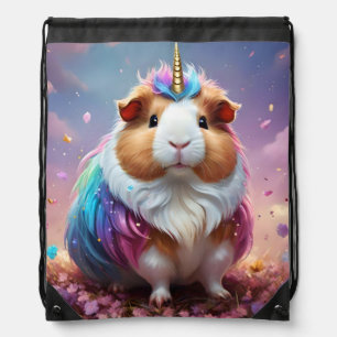 Prism Pigtail: The Radiant Unicorn Guinea Pig, Drawstring Bag