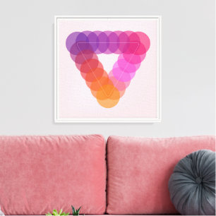Prism Pyramid Red Canvas Print Wall Art