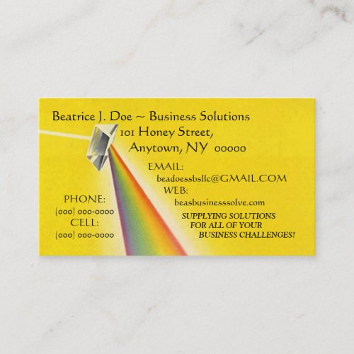 PRISM REFRACTION RAINBOW  BUSINESS CONTACT CARD