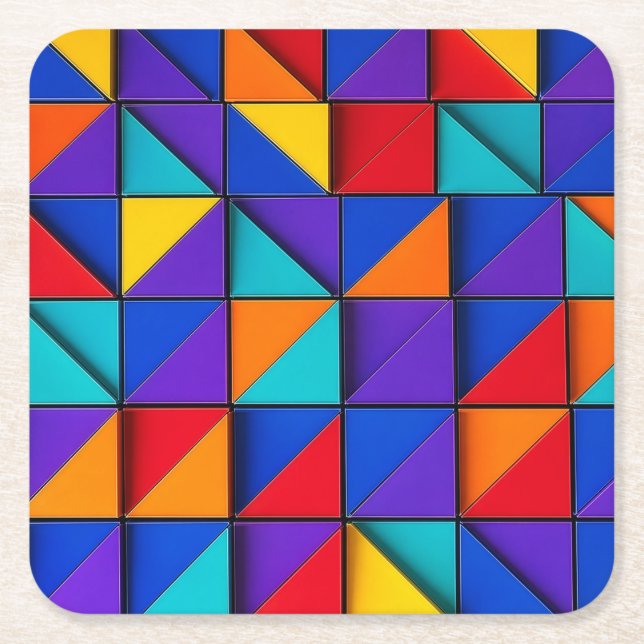 Prism Tile Square Paper Coaster (Front)