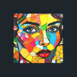 “Prismara” - Fragments of Her Flame Canvas Print<br><div class="desc">“Prismara” - Fragments of Her Flame. A bold explosion of colour and expression, this mosaic-style portrait captures the multifaceted nature of femininity—vibrant, fierce, and ever-evolving. Each tile glows with personality, forming a face that seems both ancient and futuristic. Perfect for those who find beauty in complexity and the harmony of...</div>