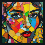 “Prismara” - Fragments of Her Flame Poster<br><div class="desc">“Prismara” - Fragments of Her Flame. A bold explosion of colour and expression, this mosaic-style portrait captures the multifaceted nature of femininity—vibrant, fierce, and ever-evolving. Each tile glows with personality, forming a face that seems both ancient and futuristic. Perfect for those who find beauty in complexity and the harmony of...</div>