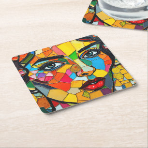 “Prismara” - Fragments of Her Flame Square Paper Coaster