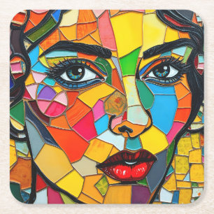 “Prismara” - Fragments of Her Flame Square Paper Coaster