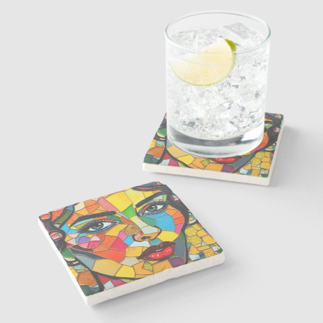 “Prismara” - Fragments of Her Flame Stone Coaster (Side)