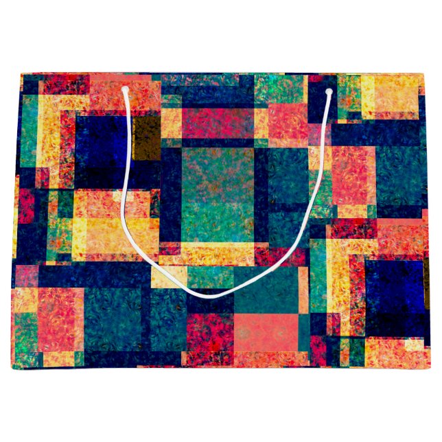 Prismatic Blocks – Modern Abstract Geometric Large Gift Bag (Front)