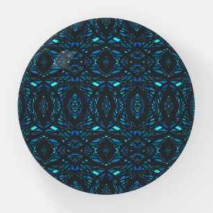 Prismatic Blue Black Abstract Acrylic Art Paperweight