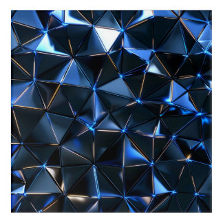 Prismatic Blue Facets — Crystal Geometry Wall Art