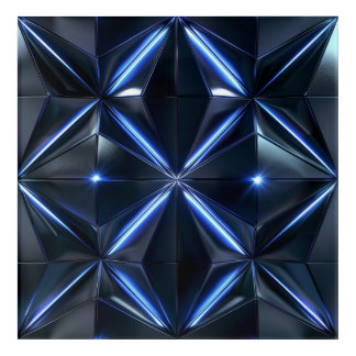 Prismatic Blue Facets — Crystal Geometry Wall Art