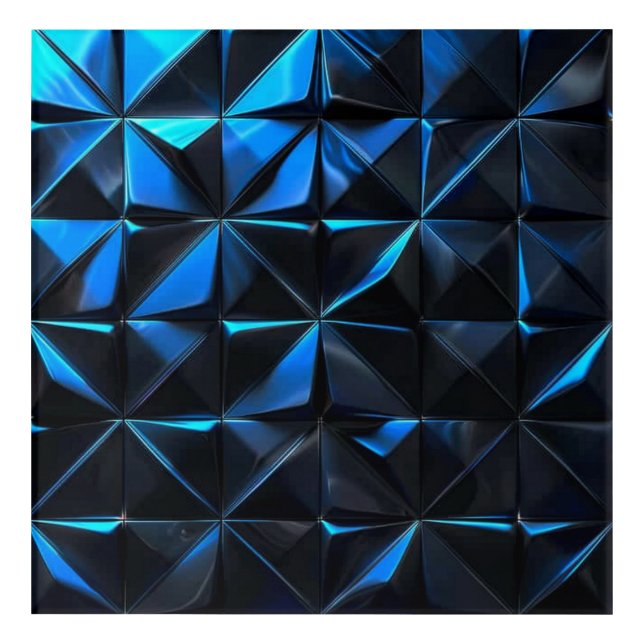 Prismatic Blue Facets — Crystal Geometry Wall Art (Front)