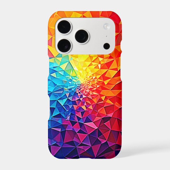Prismatic Chaos Digital Grid Design Iphone Case (Back)