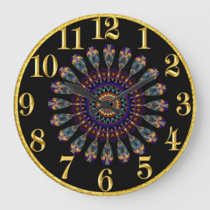Prismatic chromatic rainbow with golden numbers large clock