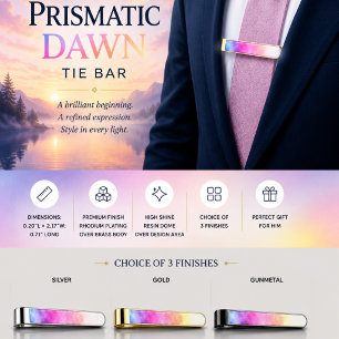Prismatic Dawn Gold Finish Tie Bar