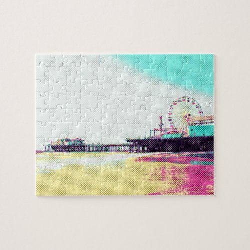 Prismatic Dots Santa Monica Pier Jigsaw Puzzle