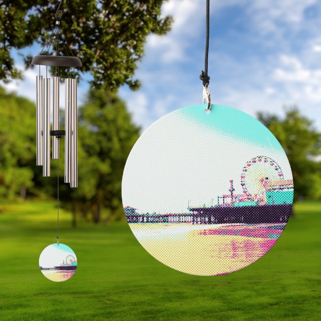 Prismatic Dots Santa Monica Pier Los Angeles Wind Chime (Outdoor)