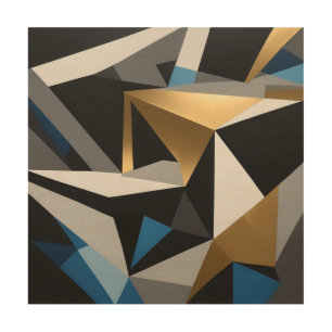 Prismatic Fragments Interconnected triangles Wood Wall Art